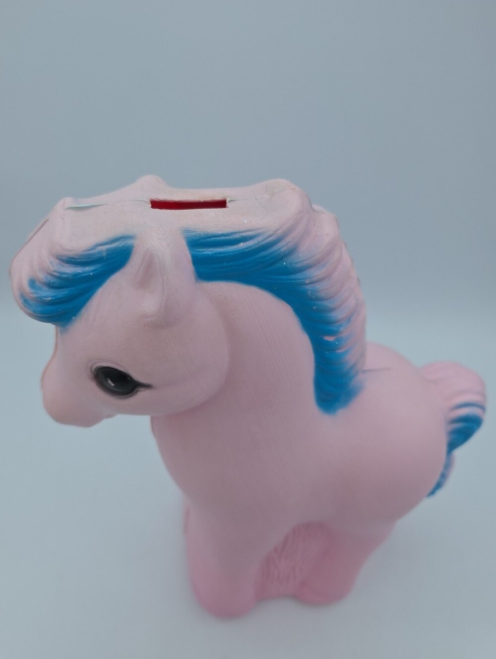 Vintage A‎ J Renzi Corp Pink Carousel Horse Plastic 10" Blow Mold Coin Bank Pony - Picture 6 of 11